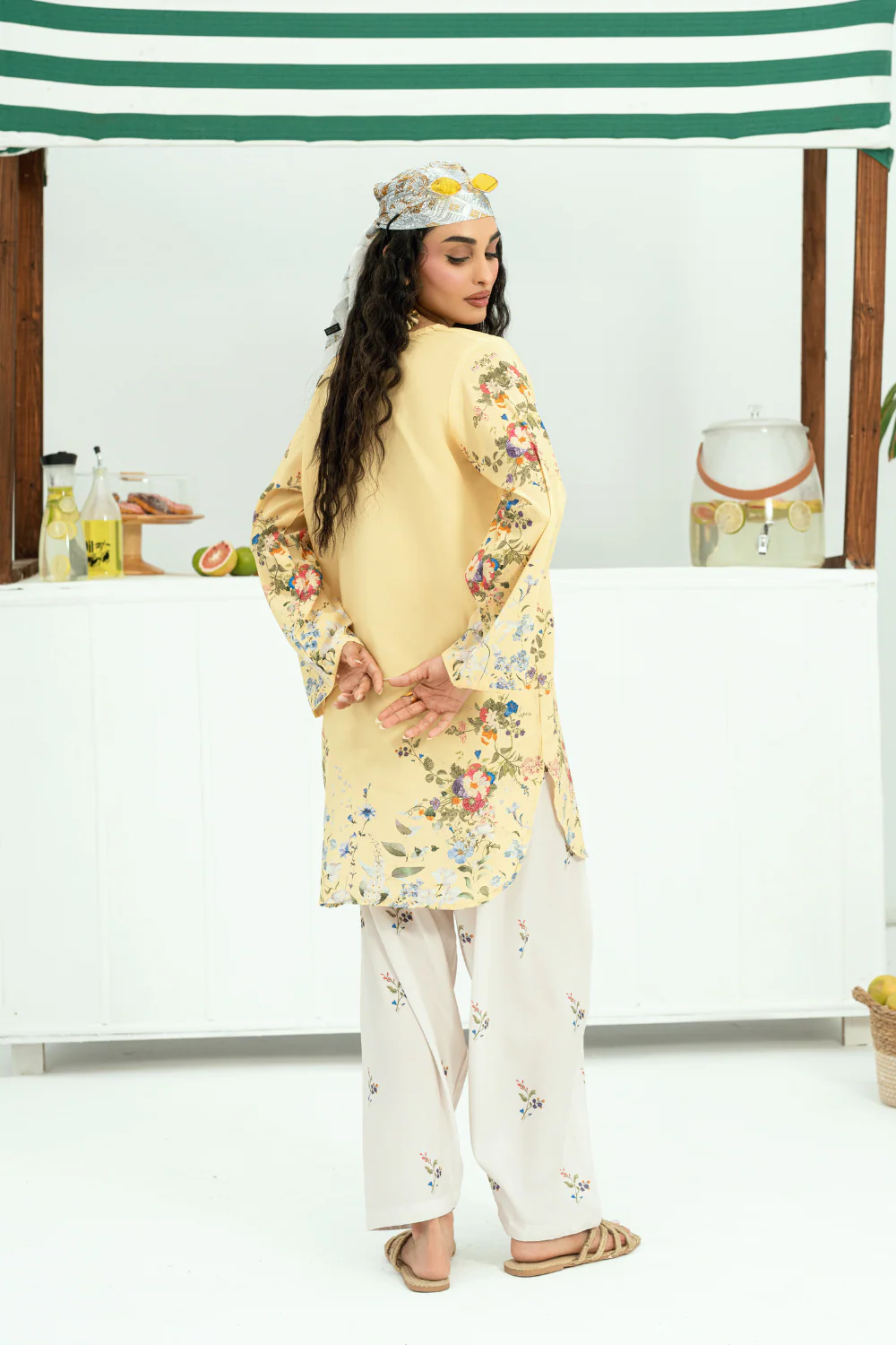 Raha By Amal Stitched Co Ords Cambric Vol-01 Suit-SunFlower - Image 2