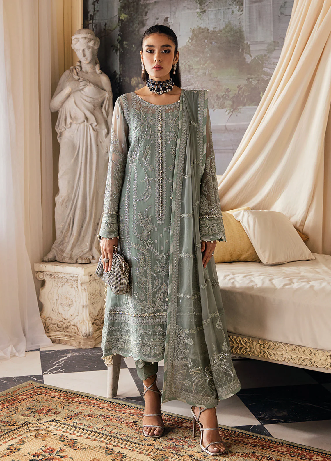 Gulaal Unstitched 3 Piece Emb Chiffon Vol-02 Suit-Amayah