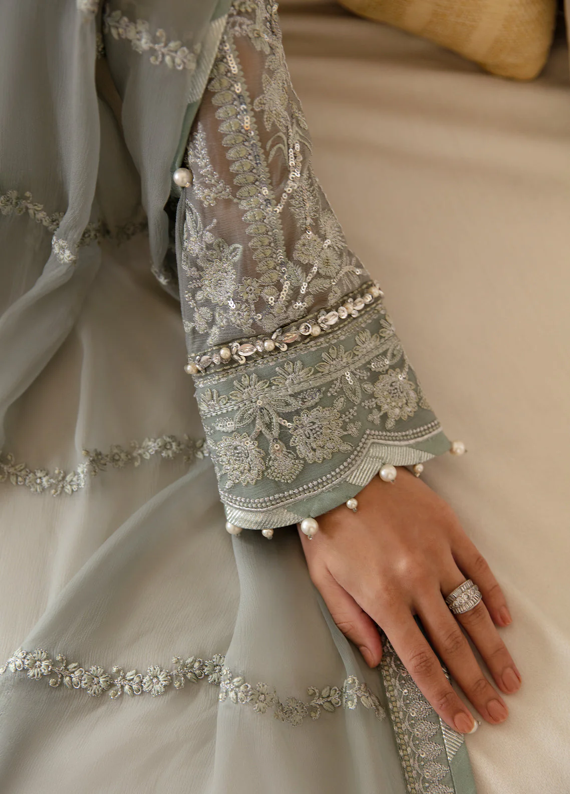 Gulaal Unstitched 3 Piece Emb Chiffon Vol-02 Suit-Amayah - Image 6