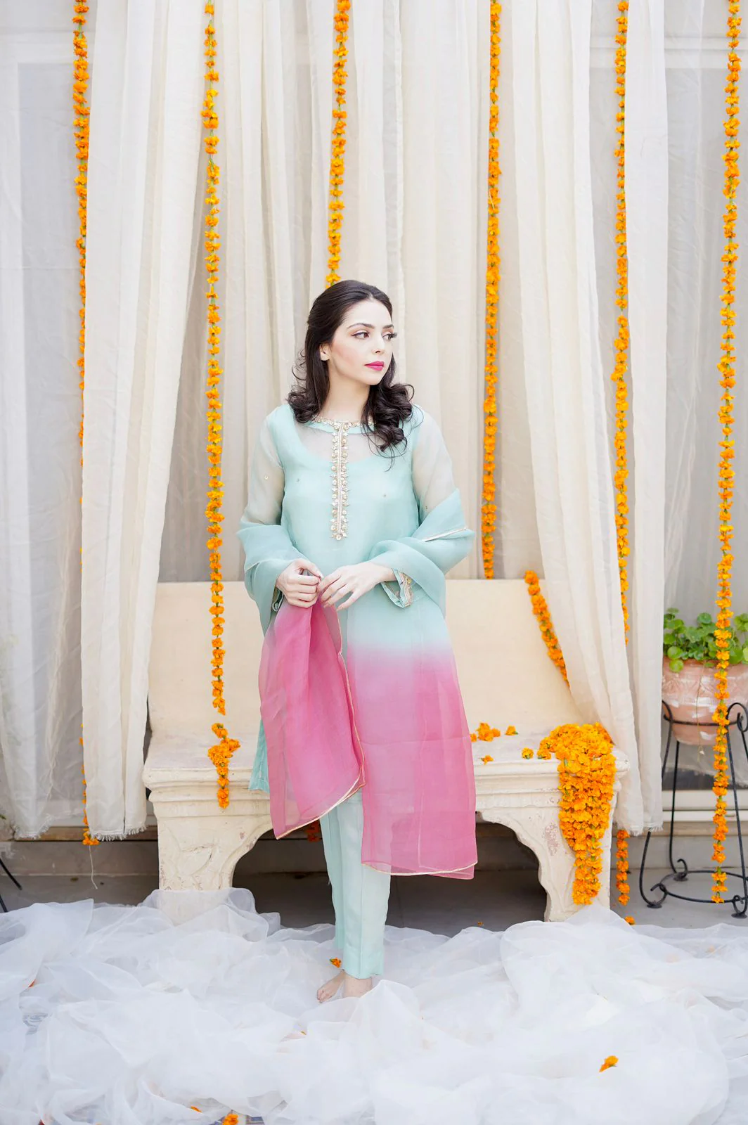Pashma Khan Semi Formals Suit-Ambar