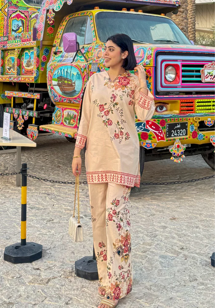 Amal Stitched 2 Piece Summer Cambric Collection-Dhalia - Image 9