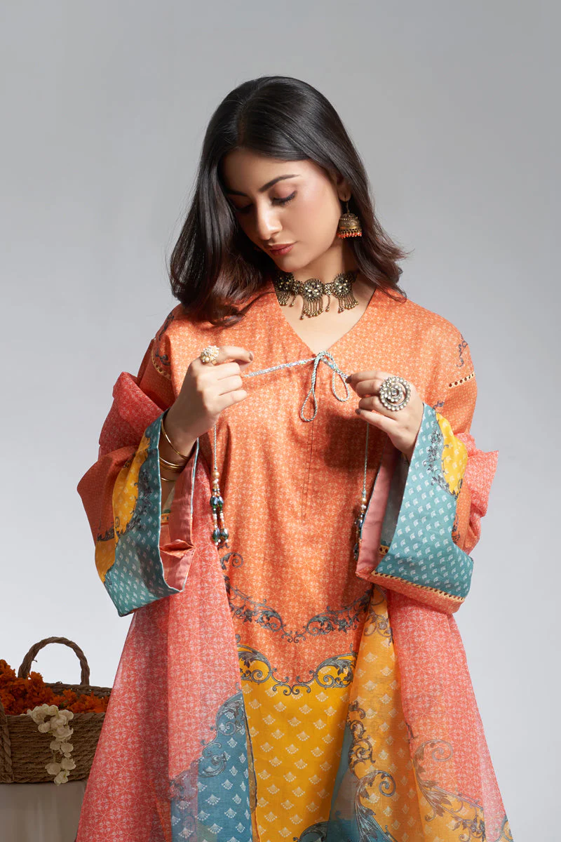 The Affordables By Mariam Malik Unstitched 3 Piece Digital Printed Lawn Suit-Amber - Image 5