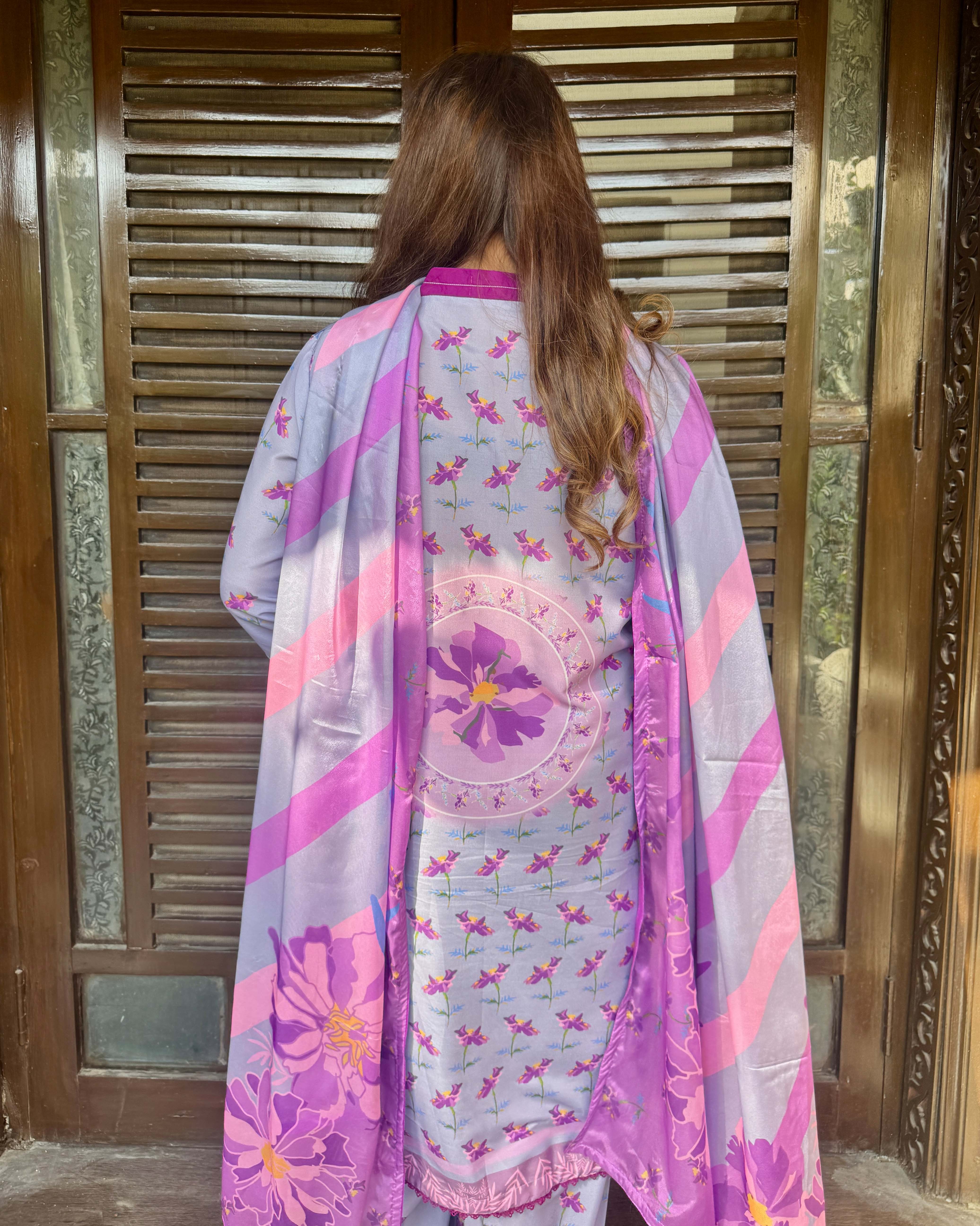 Zayne By Mashrib Stitched Summer Vol-01 Suit-Amethyste - 3pc - Image 8