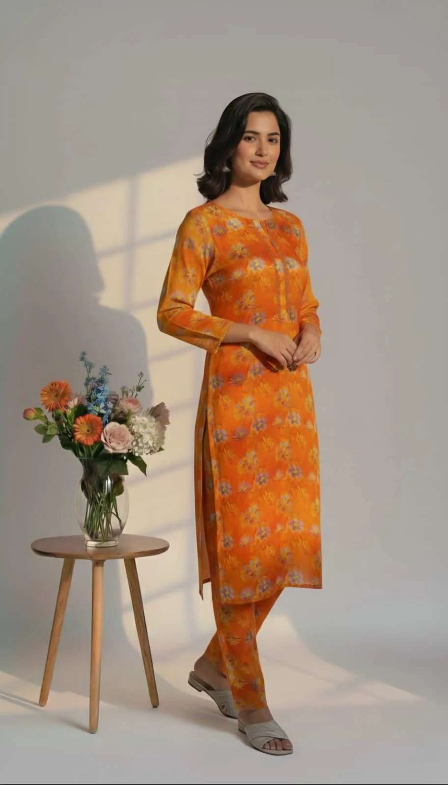 Amna Ali Nawaz Stitched 2 Piece Khaddar Suit-KORG002 - Image 2