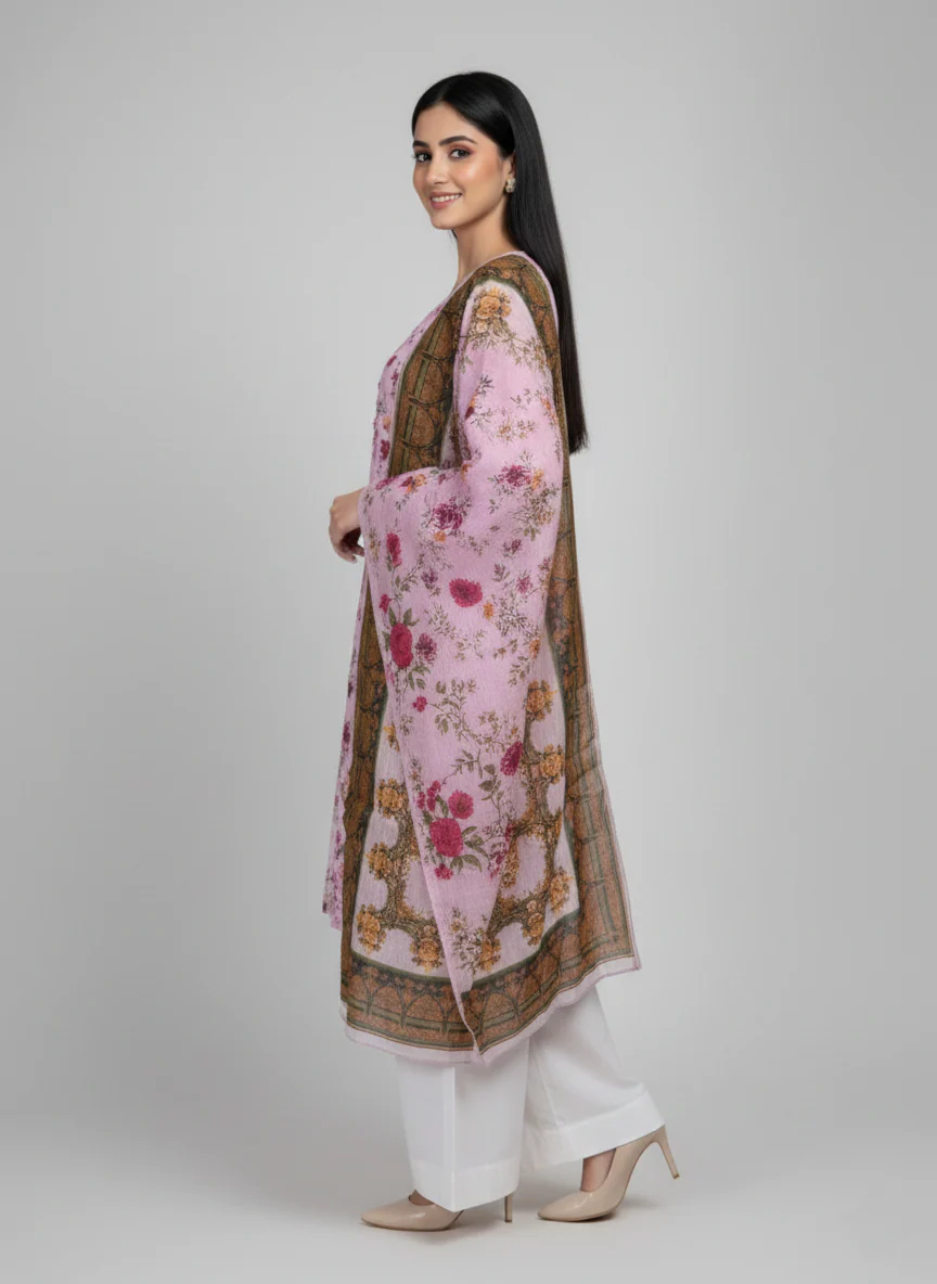 Amna Ali Nawaz Stitched Lawn Shirt With Monarch Dupatta-GULNAAZ - Image 2