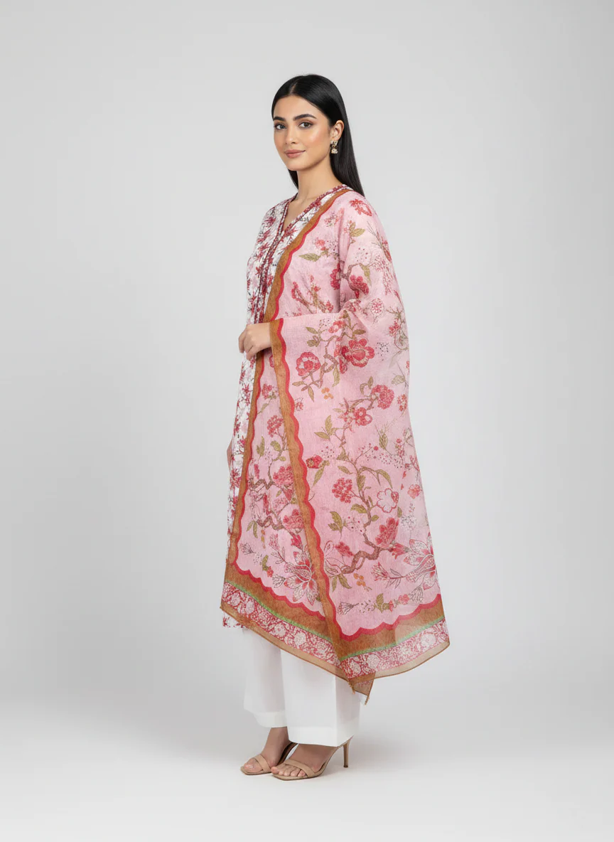 Amna Ali Nawaz Stitched 2 Piece Lawn Suit-MANAWAT - Image 2
