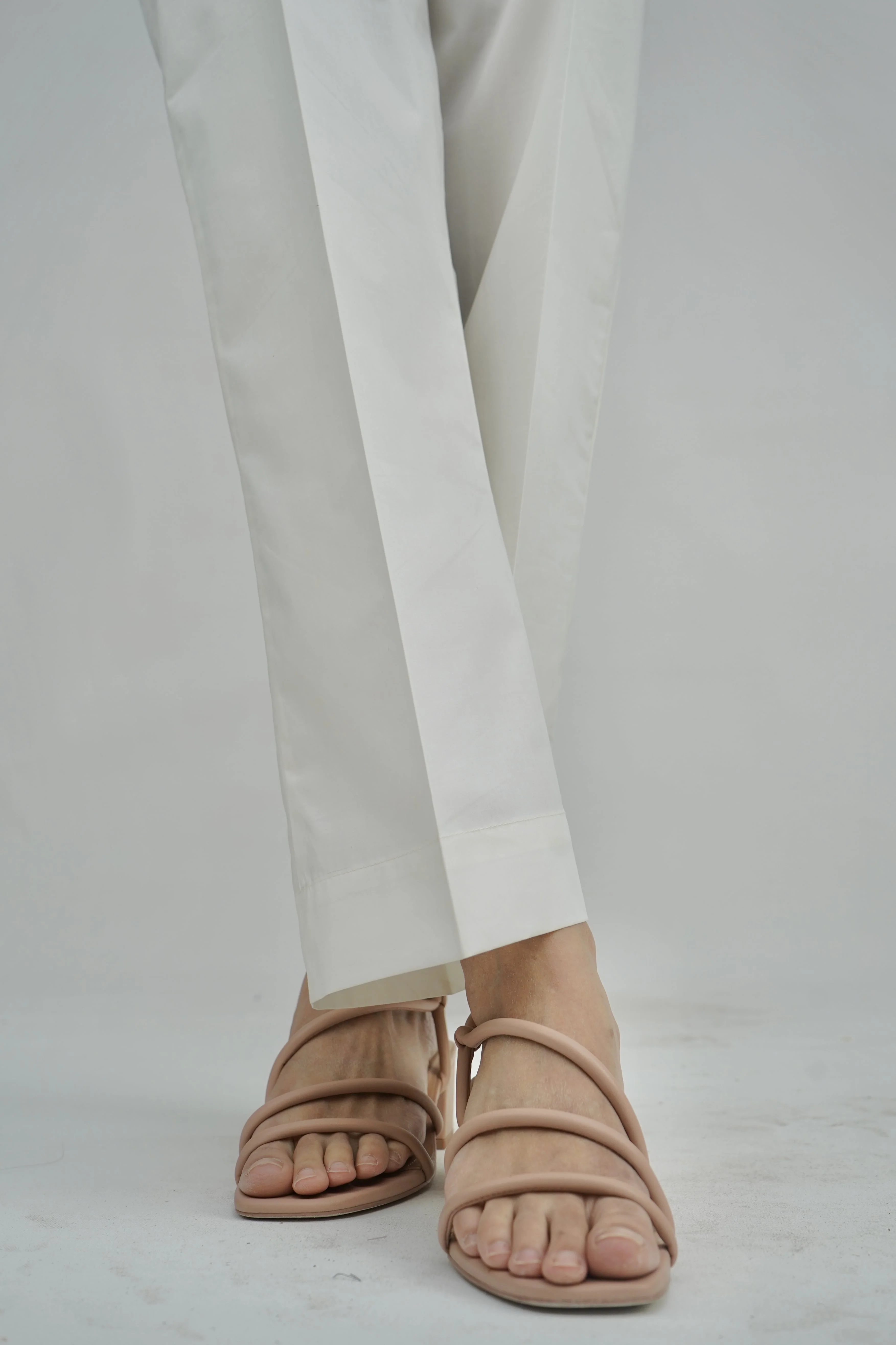 Amna Ali Nawaz Stitched Trouser-Cigarette Pants (WHITE) - Image 2
