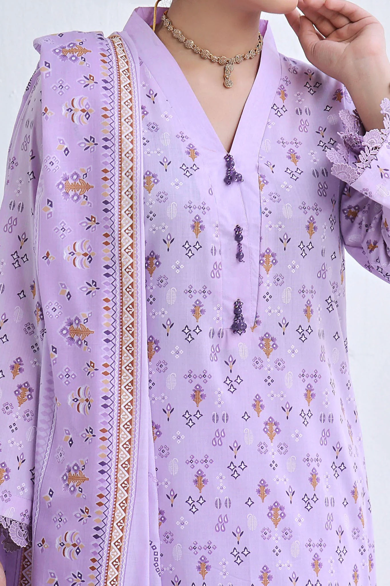 Amna Khadija Unstitched 3 Piece Wrinkle Free Prints Vol-22 Suit-WFP-1133-B - Image 2