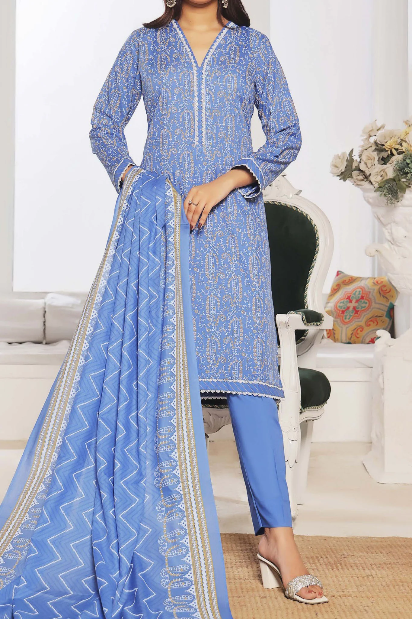 Amna Khadija Unstitched 3 Piece Wrinkle Free Prints Vol-24 Suit-WFP-1145-D