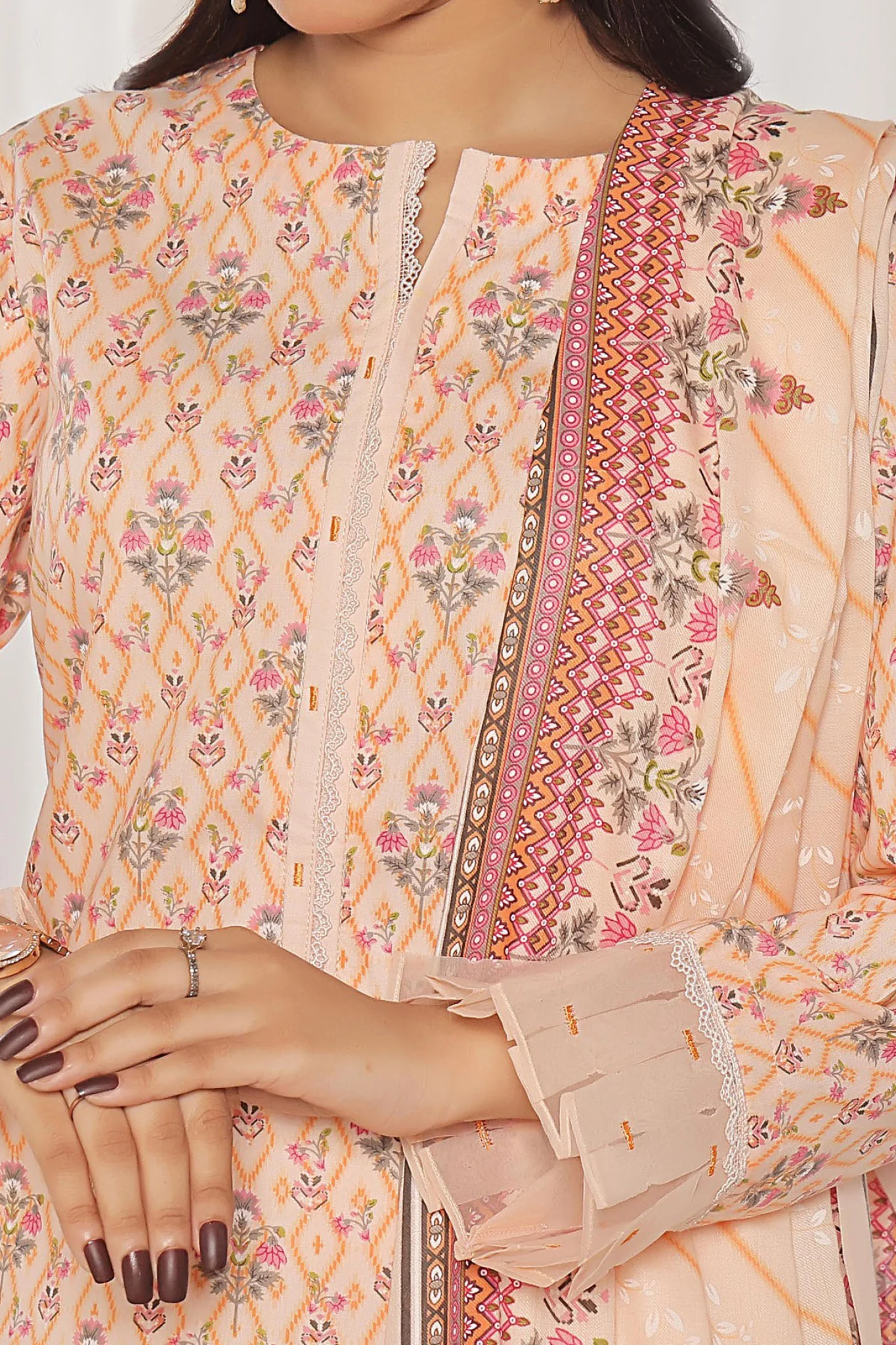 Amna Khadija Unstitched 3 Piece Wrinkle Free Prints Vol-24 Suit-WFP-1147-D - Image 2