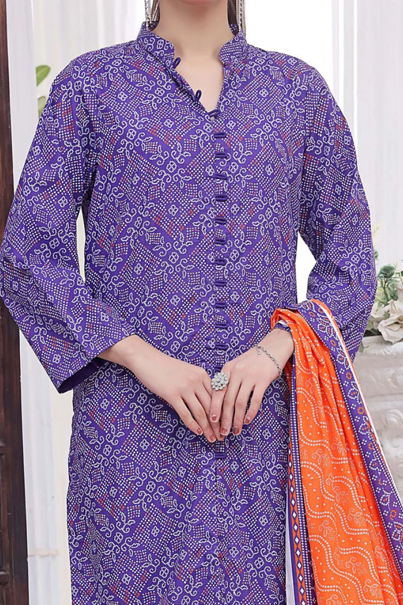 Amna Khadija Unstitched 3 Piece Wrinkle Free Prints Vol-25 Suit-WFP-1151-B - Image 2