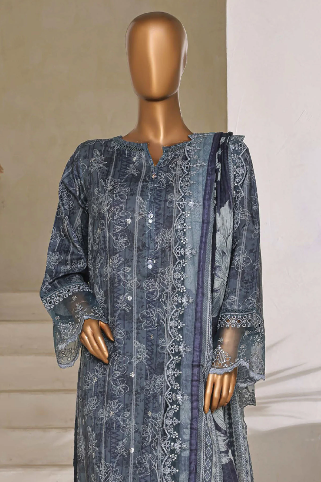 Amyrah By Sada Bahar Stitched 3 Piece Emb Festive Vol-03 Suit-CKD-1045-Blue - Image 2