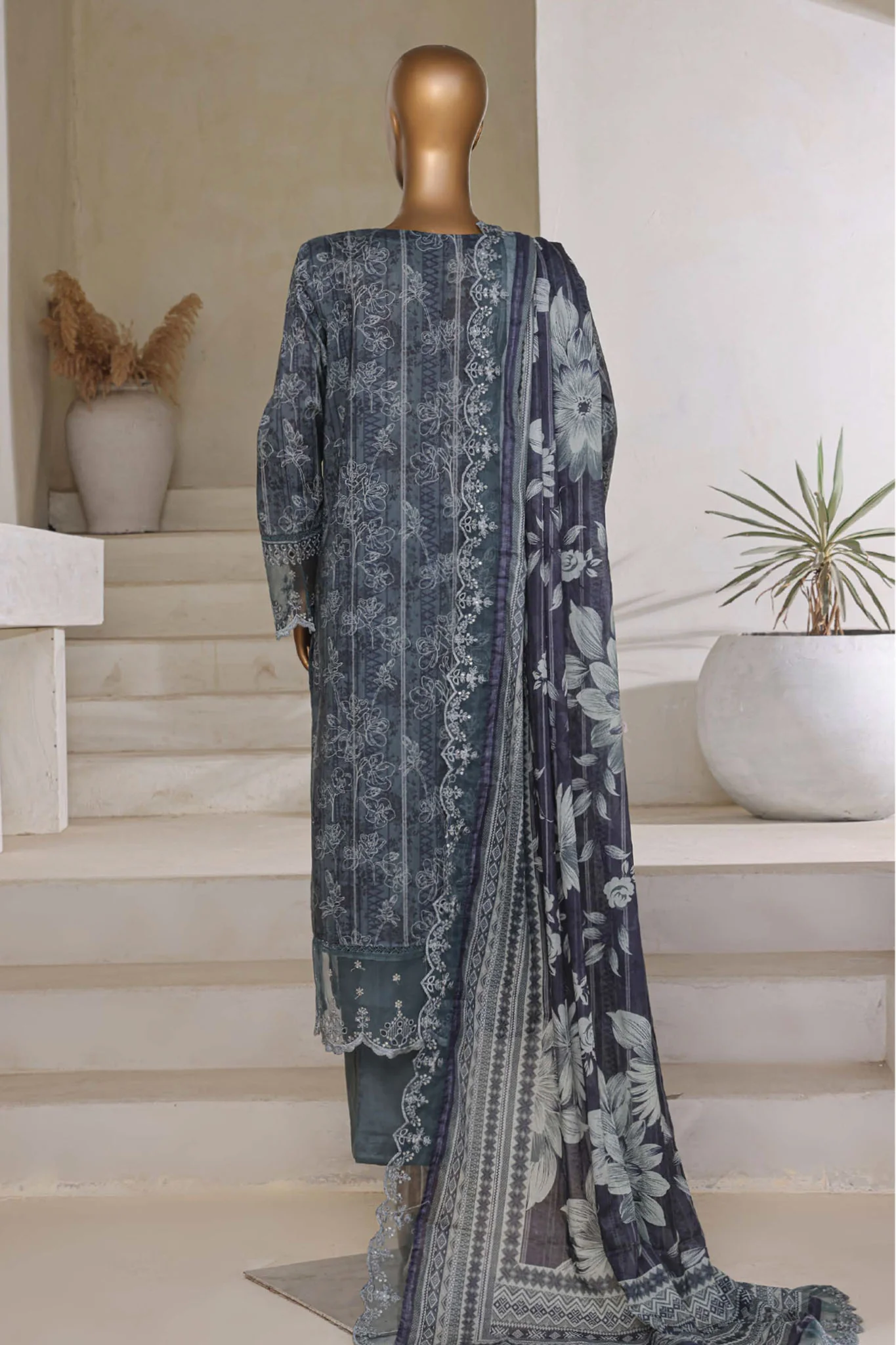 Amyrah By Sada Bahar Stitched 3 Piece Emb Festive Vol-03 Suit-CKD-1045-Blue - Image 3