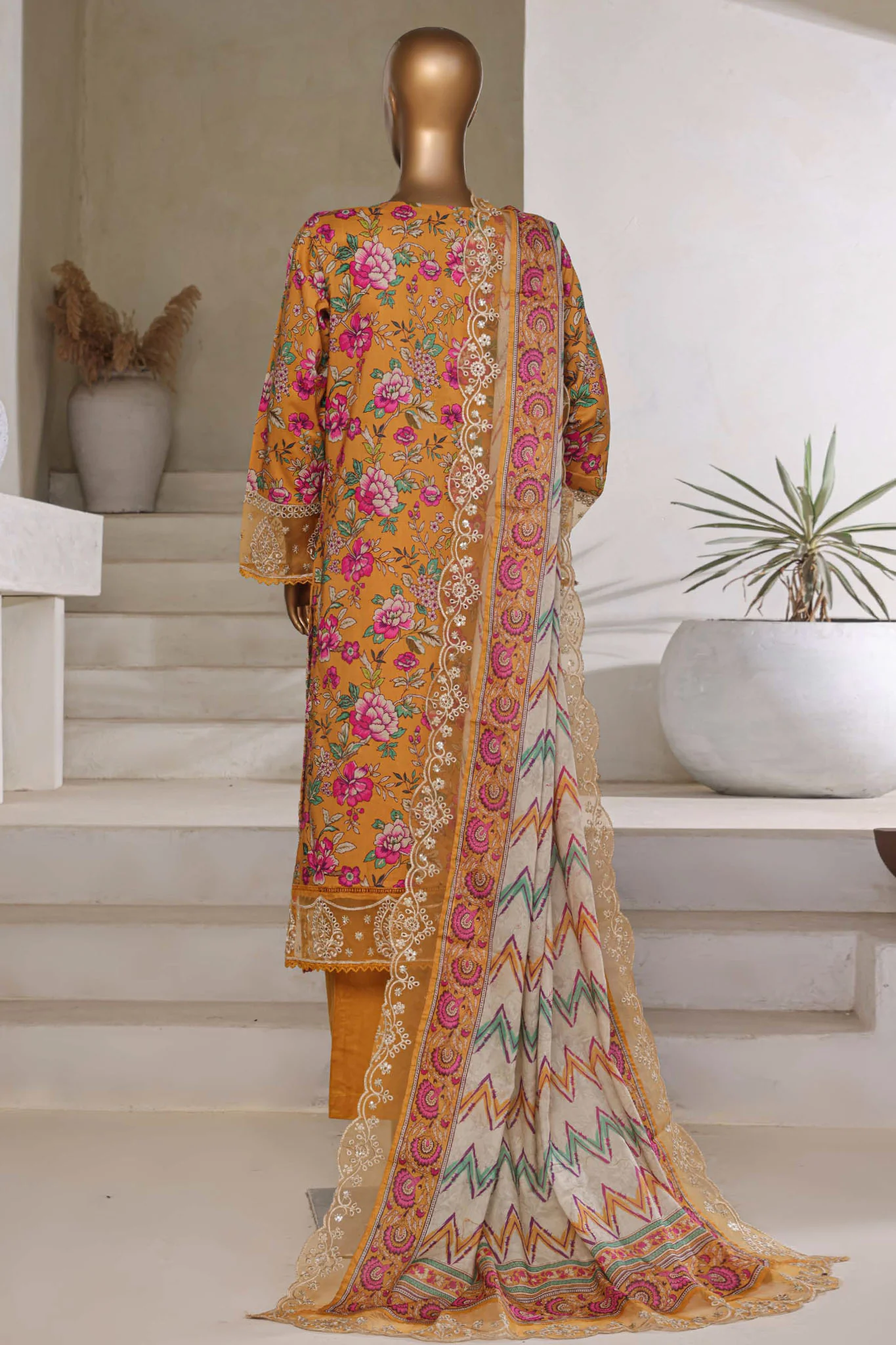 Amyrah By Sada Bahar Stitched 3 Piece Emb Festive Vol-03 Suit-CKD-1058-Golden - Image 3
