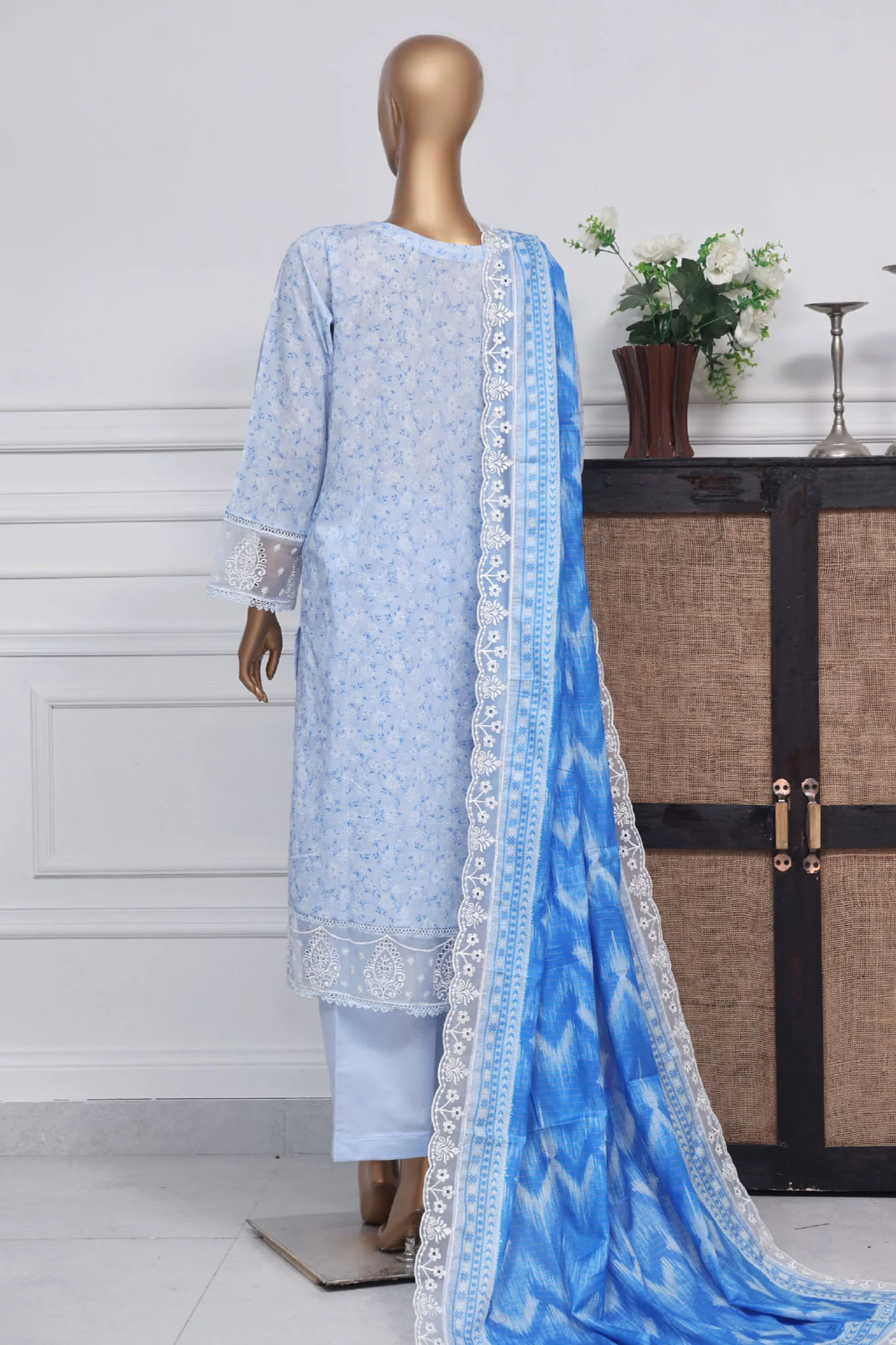 Amyrah By Sada Bahar Stitched 3 Piece Emb Festive Collection-CK-4091-Ferozi - Image 3