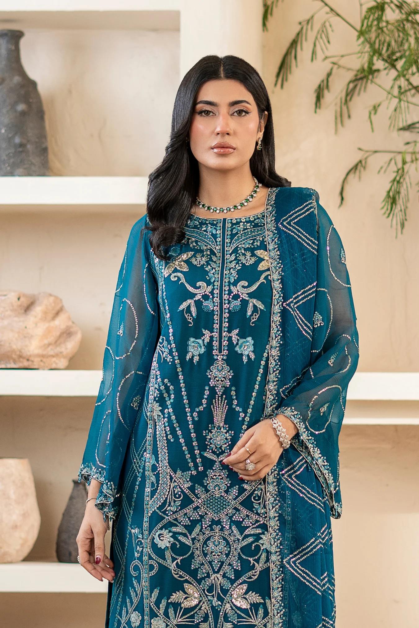 Anaya Noor By Zebtan Unstitched 3 Piece Luxury Formals Suit-AN-04 - Image 2