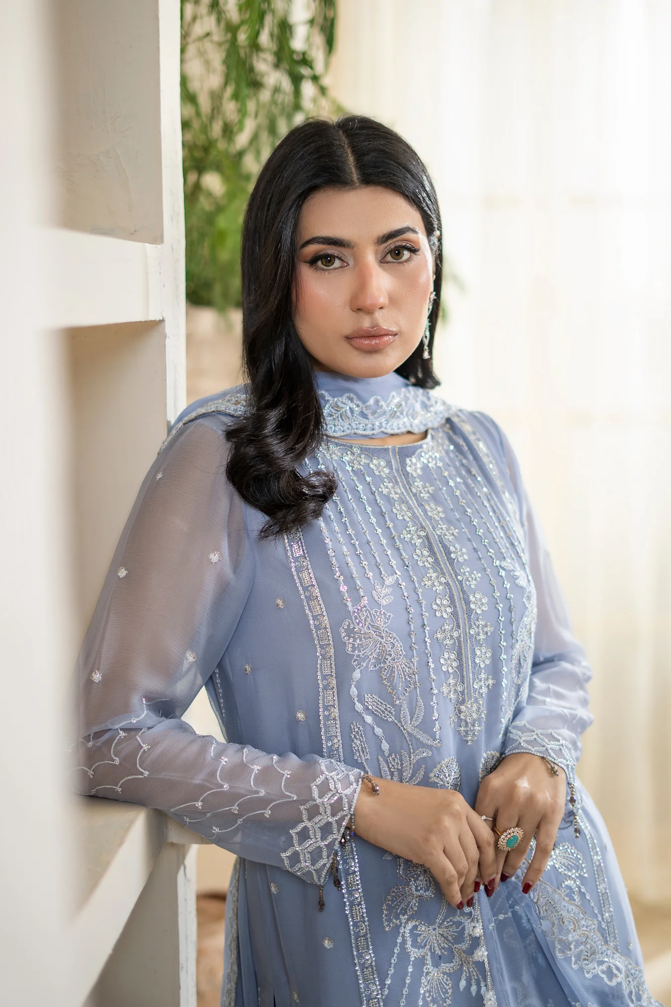 Anaya Noor By Zebtan Unstitched 3 Piece Luxury Formals Suit-AN-08 - Image 2