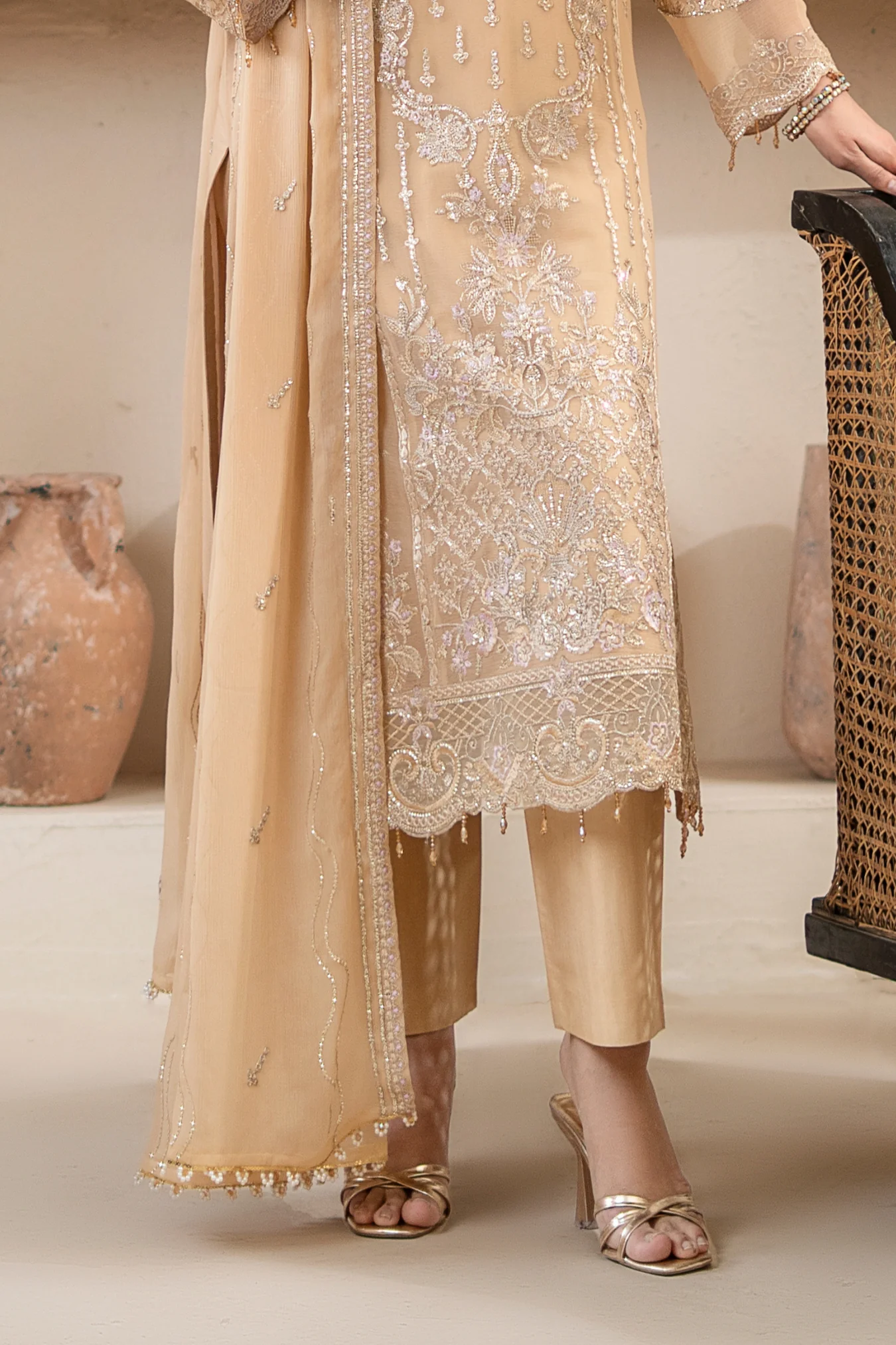 Anaya Noor By Zebtan Unstitched 3 Piece Luxury Formals Suit-AN-09 - Image 7