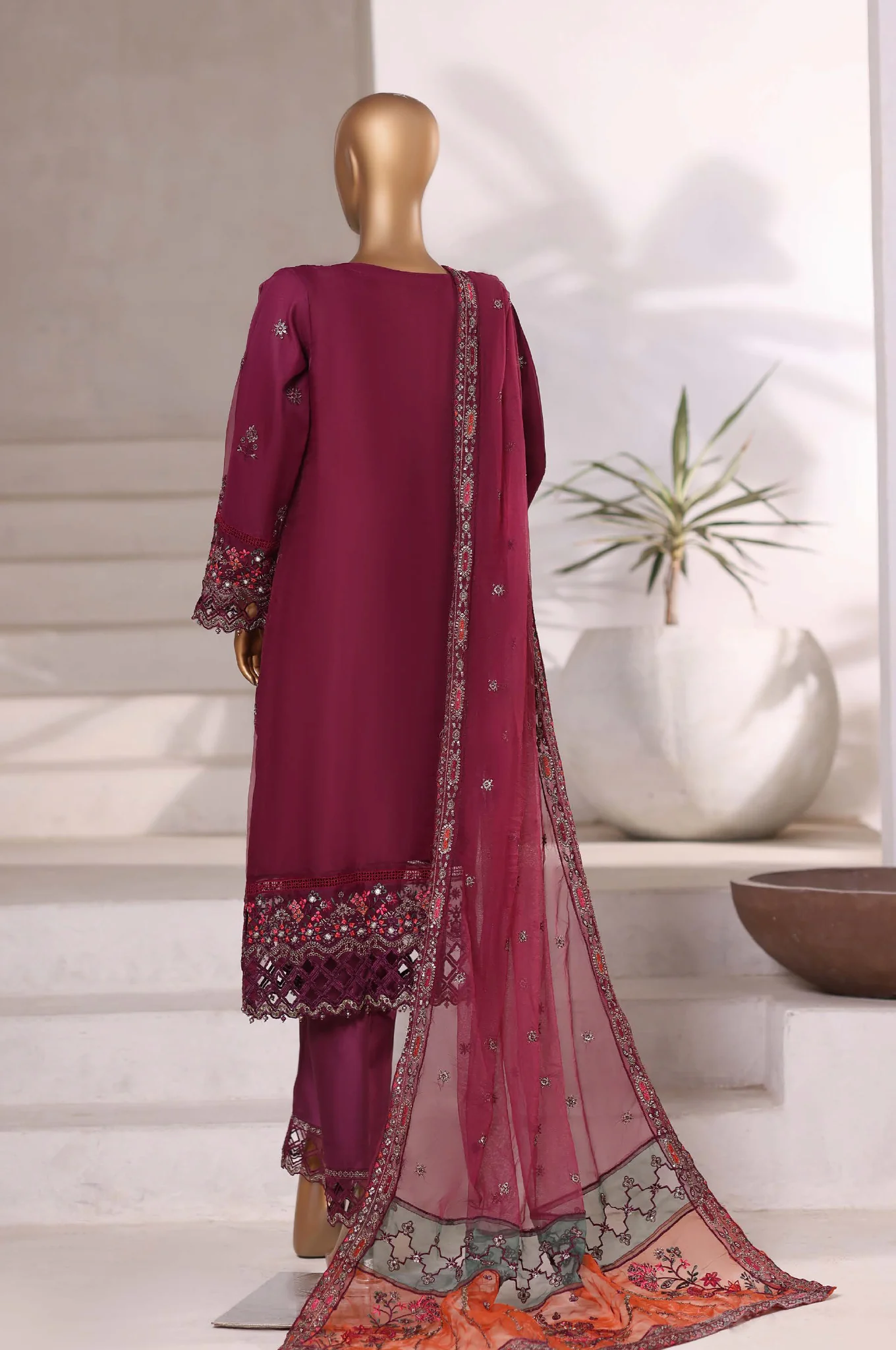 Mahpara by Sada Bahar Stitched 3 Piece Festive Formals Vol-18 Suit-AQ-25-Falsa - Image 3