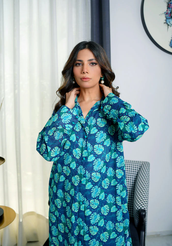 Amal Stitched 2 Piece Summer Lawn Collection-Aqua Flora - Image 3