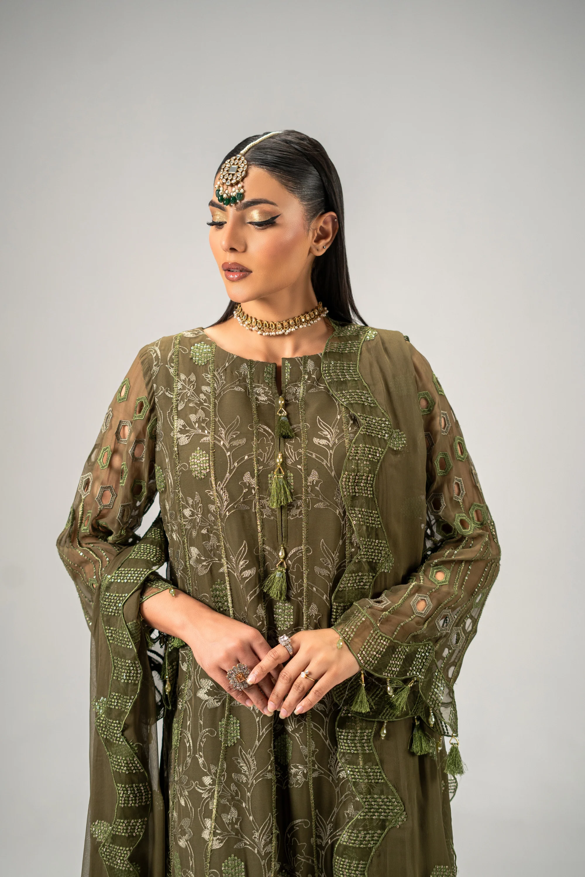 AURA Vol-01 By Zebtan Unstitched 3 Piece Luxury Formals Suit-AR-02 | Aura Vol-01 - Image 3