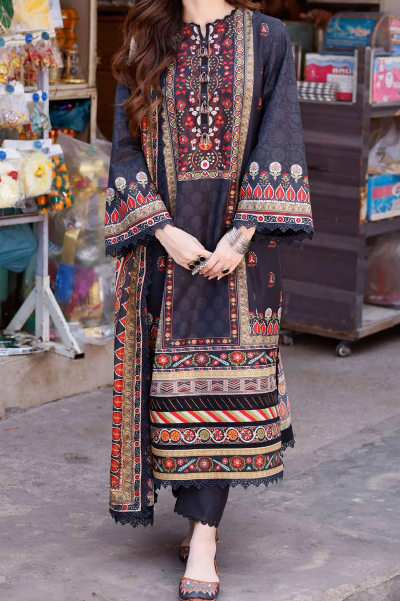 Arabic Lawn By Asim Jofa Unstitched 3 Piece Digital Blended Lawn Suit-AJPL-09