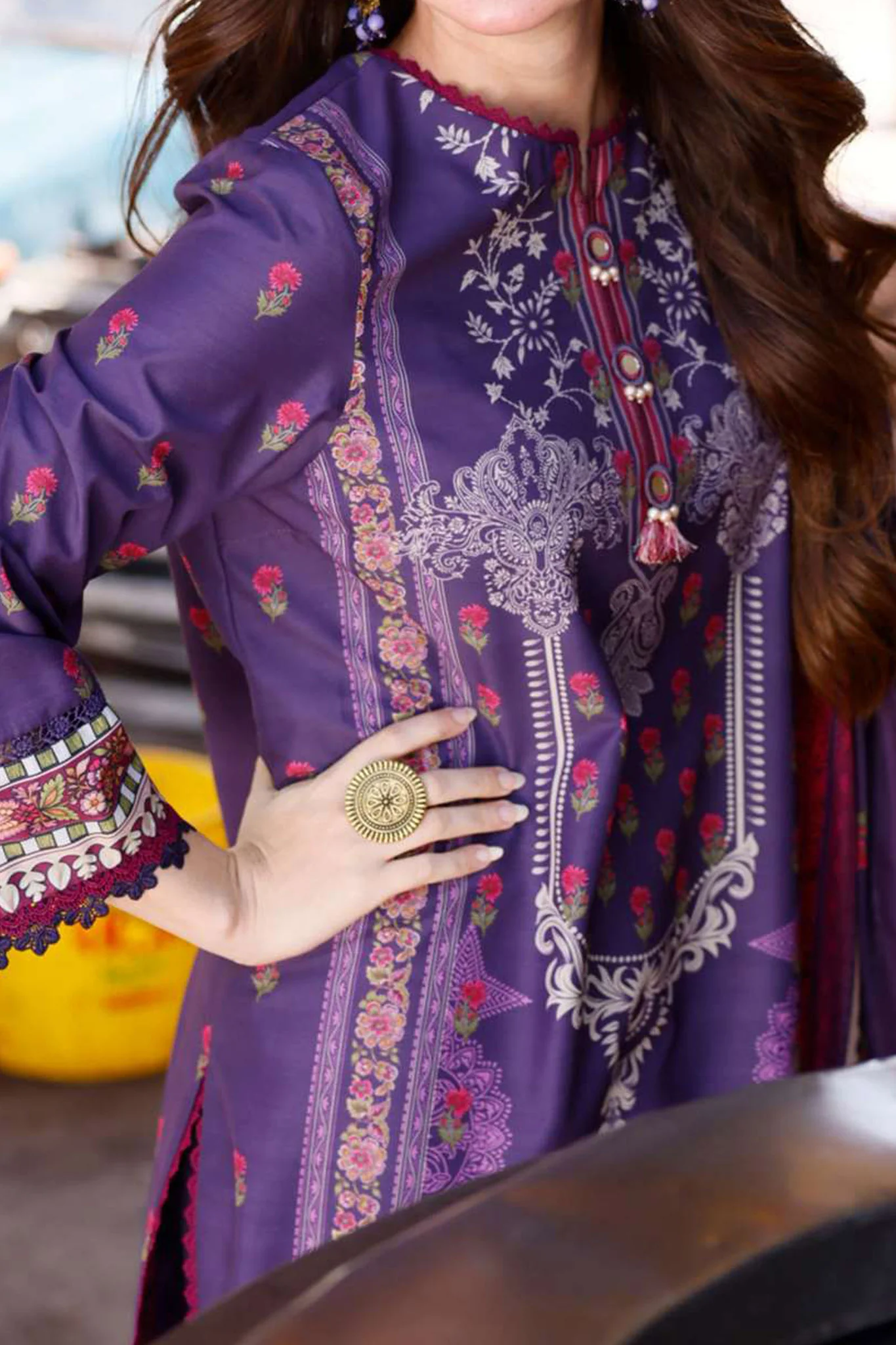 Arabic Lawn By Asim Jofa Unstitched 3 Piece Digital Blended Lawn Suit-AJPL-11 - Image 2