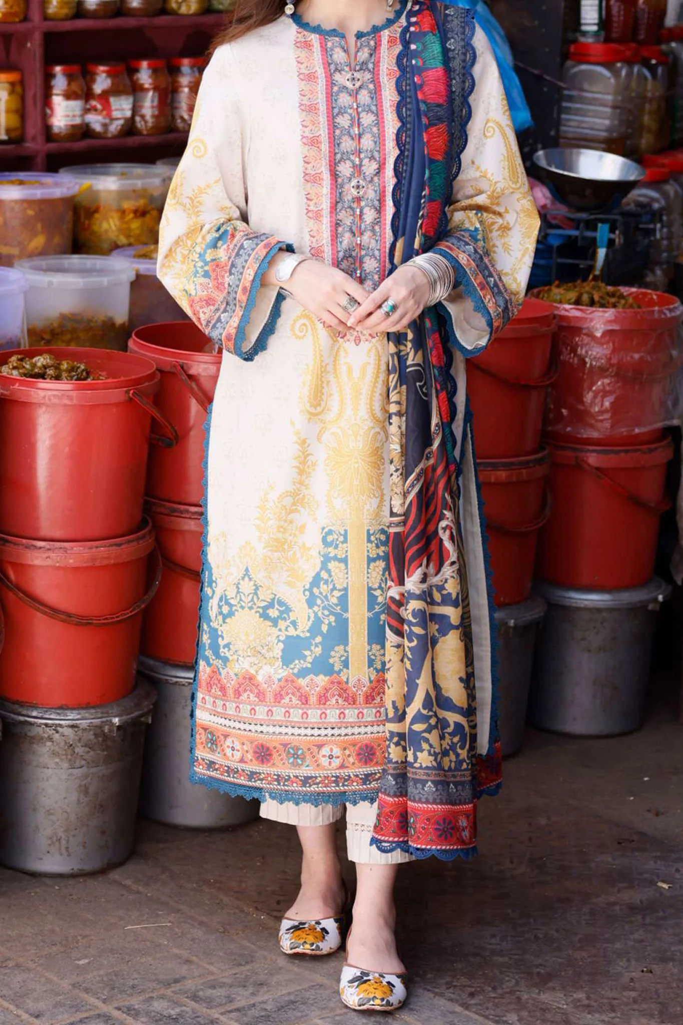 Arabic Lawn By Asim Jofa Unstitched 3 Piece Digital Blended Lawn Suit-AJPL-18