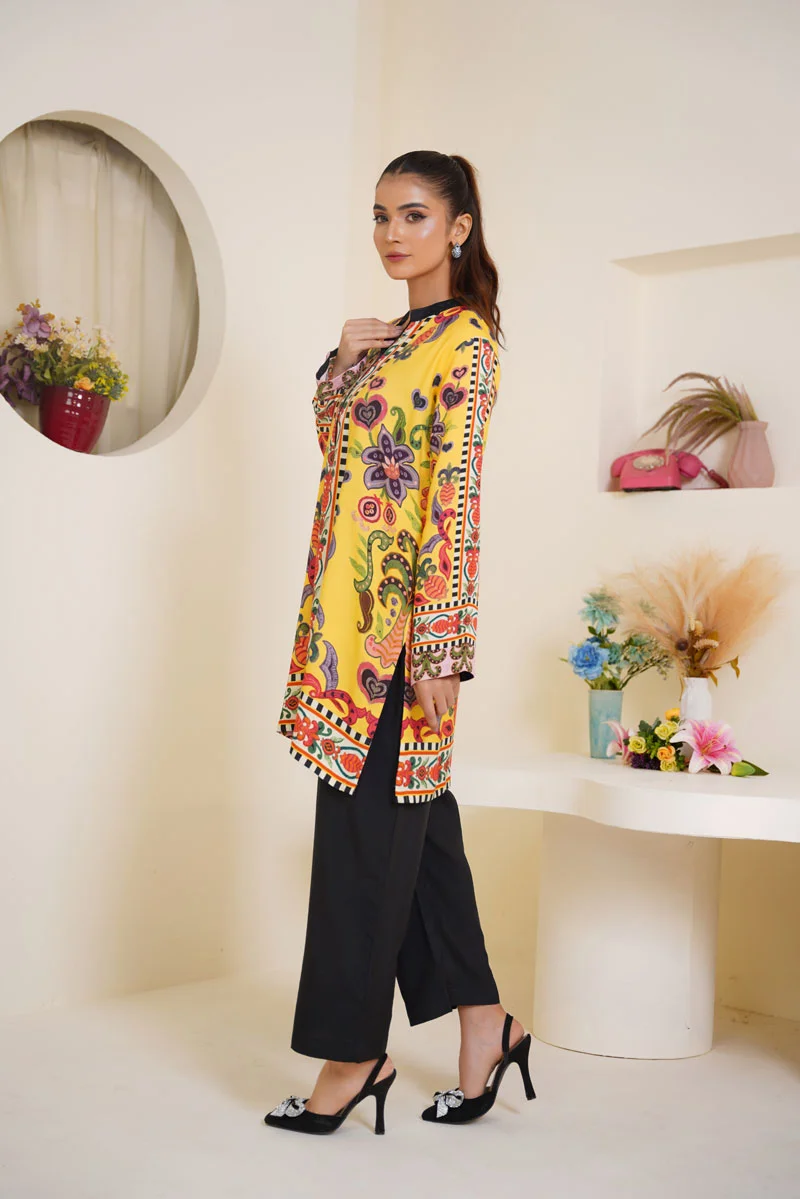 Gulbahar By Arha Eman Stitched Summer Suit-Daffodil Dreams – Yellow Co ord - Image 6