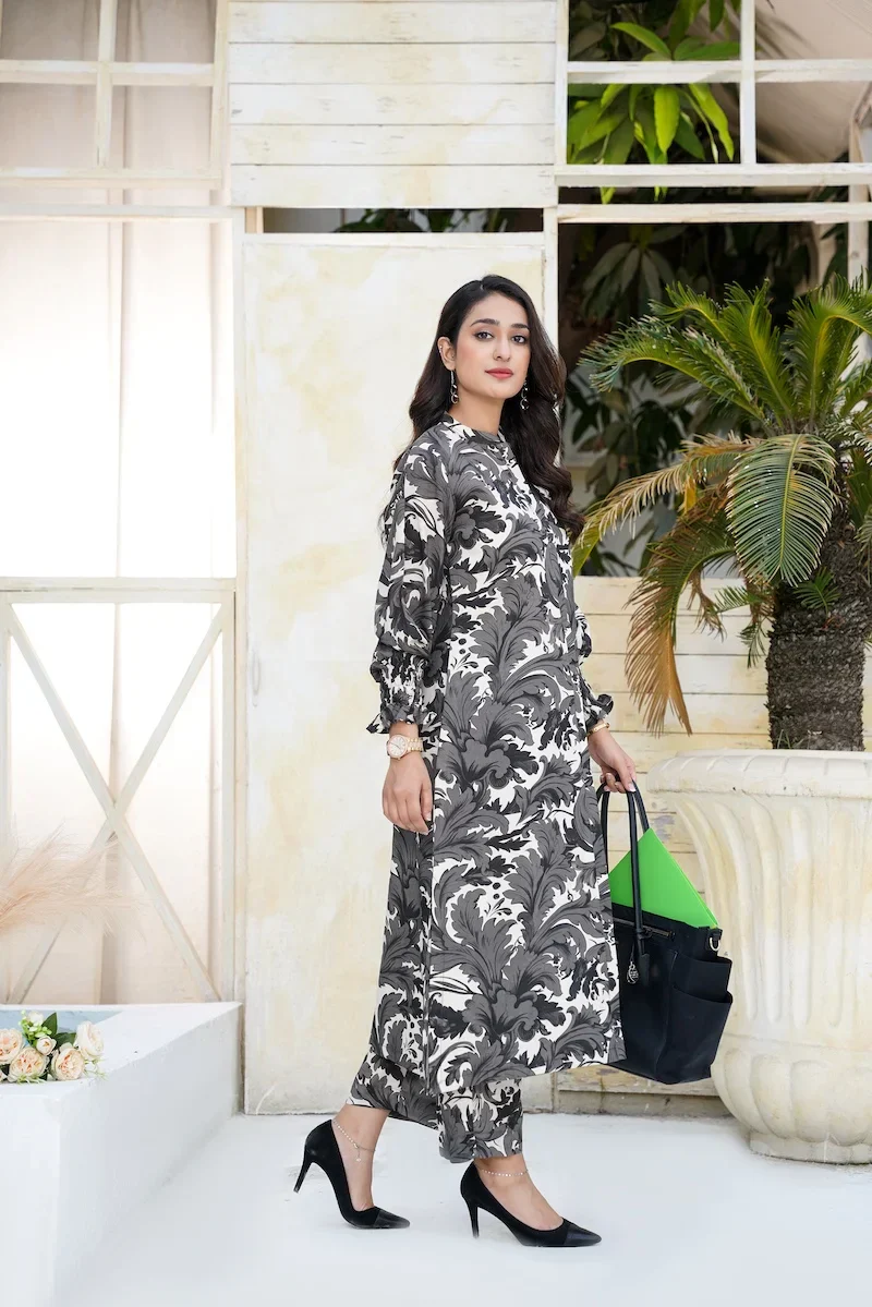 Arha Eman Stitched Winter Suit-Everyday Monotone – 2 Piece Coord Ready To Wear - Image 3