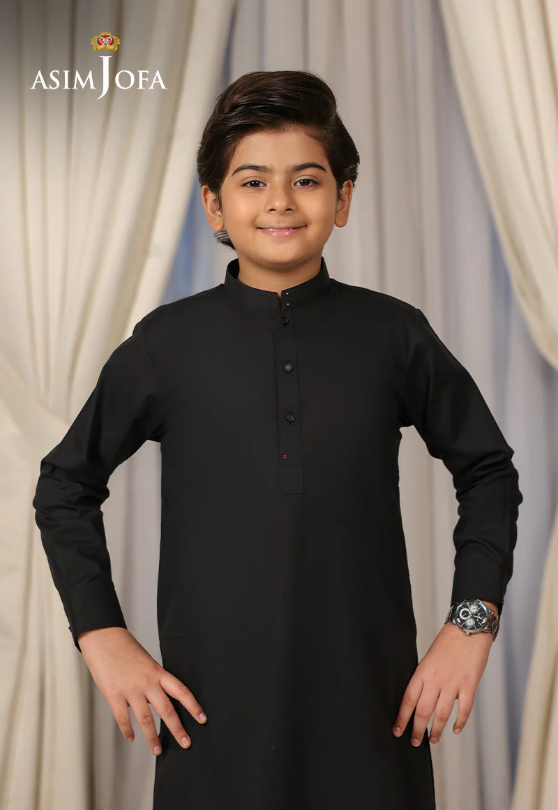 Ethnic Rtw By Asim Jofa Kids Stitched 2 Piece Suit-Ajbsk-01 - Image 5
