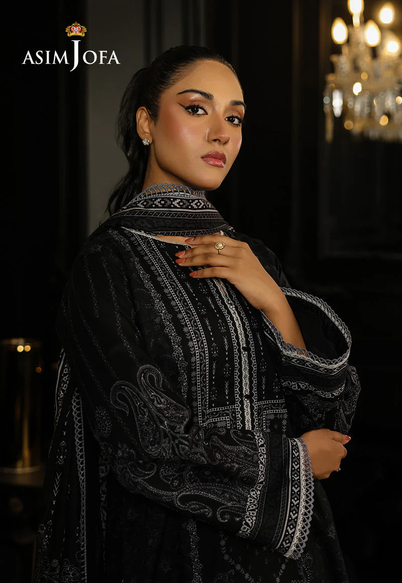 Monochrome by Asim Jofa Unstitched 3 Piece Lawn AJMCH-18 - Image 5