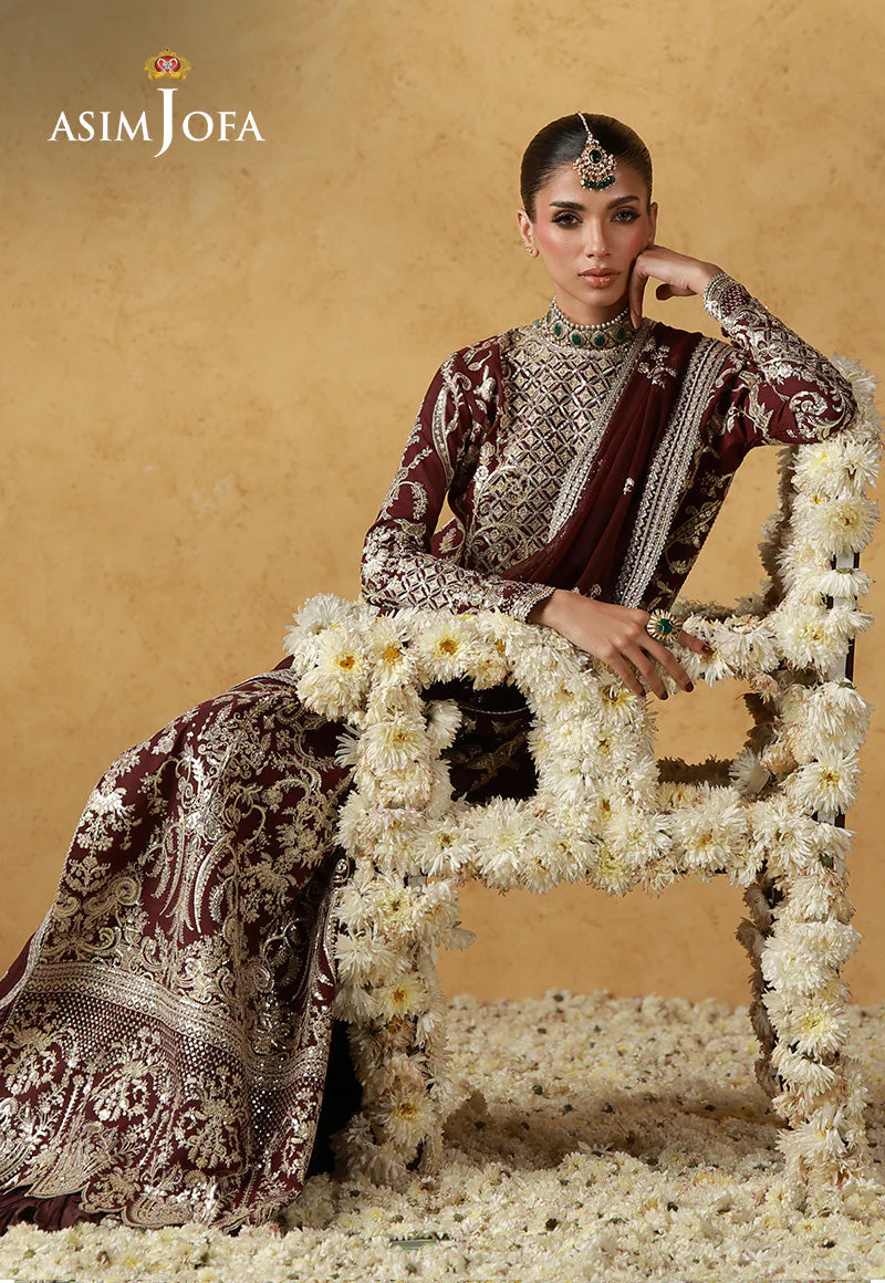 Asim Jofa Unstitched 3 Piece Wedding Festive Suit-AJULN-17 - Image 3
