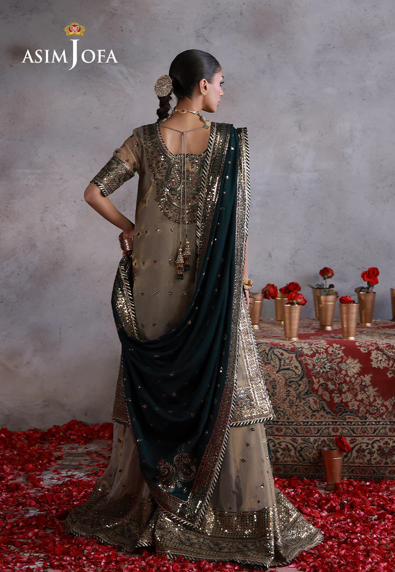 Asim Jofa Unstitched 3 Piece Wedding Festive Suit-AJULN-19 - Image 2