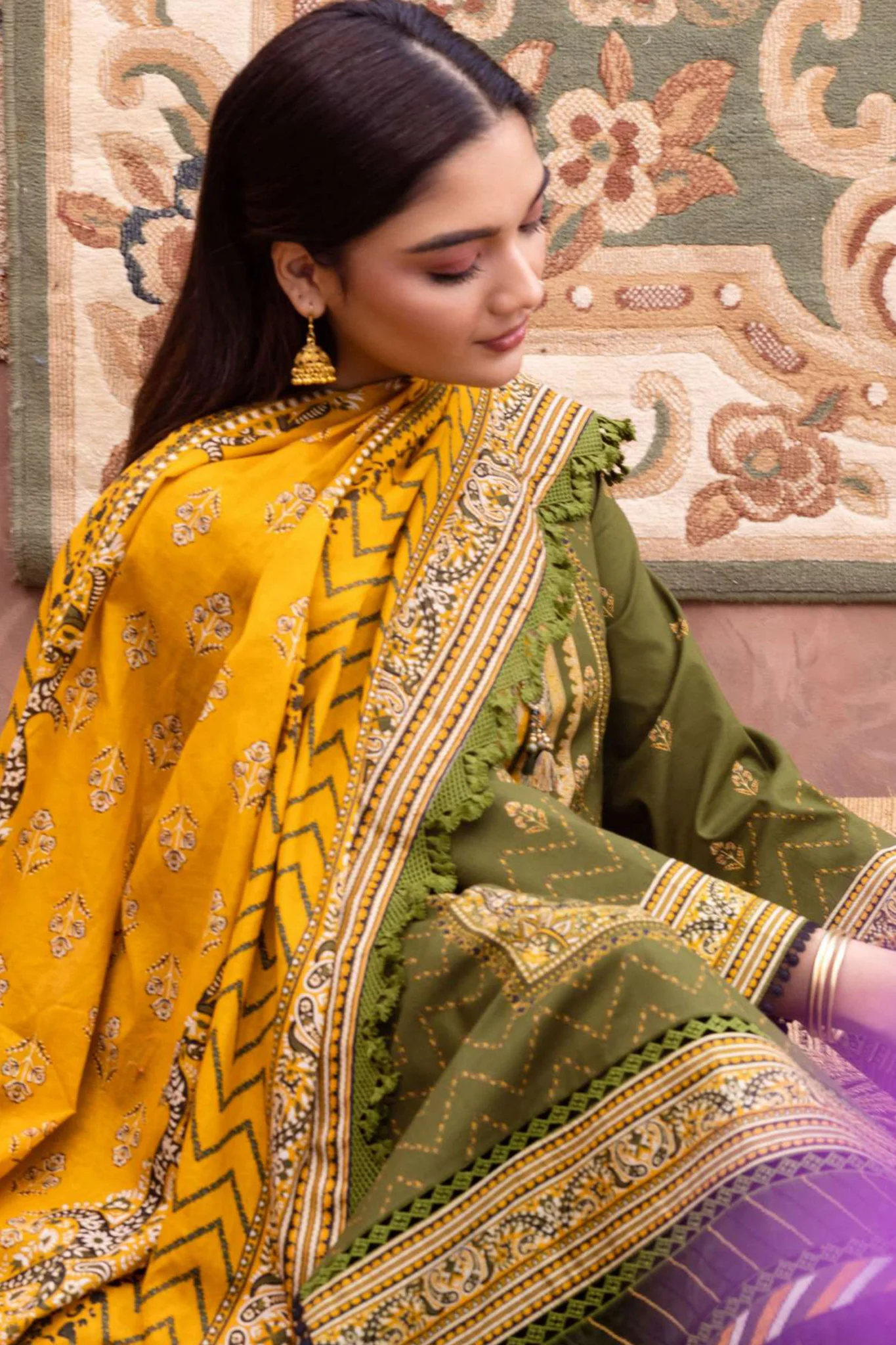 Asim Jofa Prints Unstitched 3 Piece Digital Lawn Vol-01 Suit-AJUB-01 - Image 2