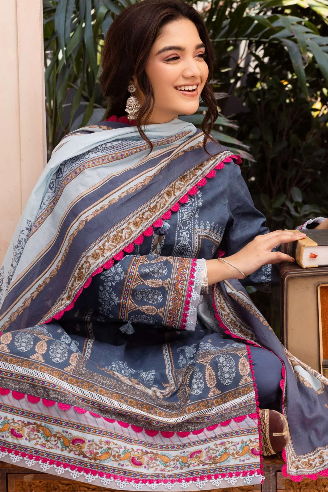 Asim Jofa Prints Unstitched 3 Piece Digital Lawn Vol-01 Suit-AJUB-14 - Image 2