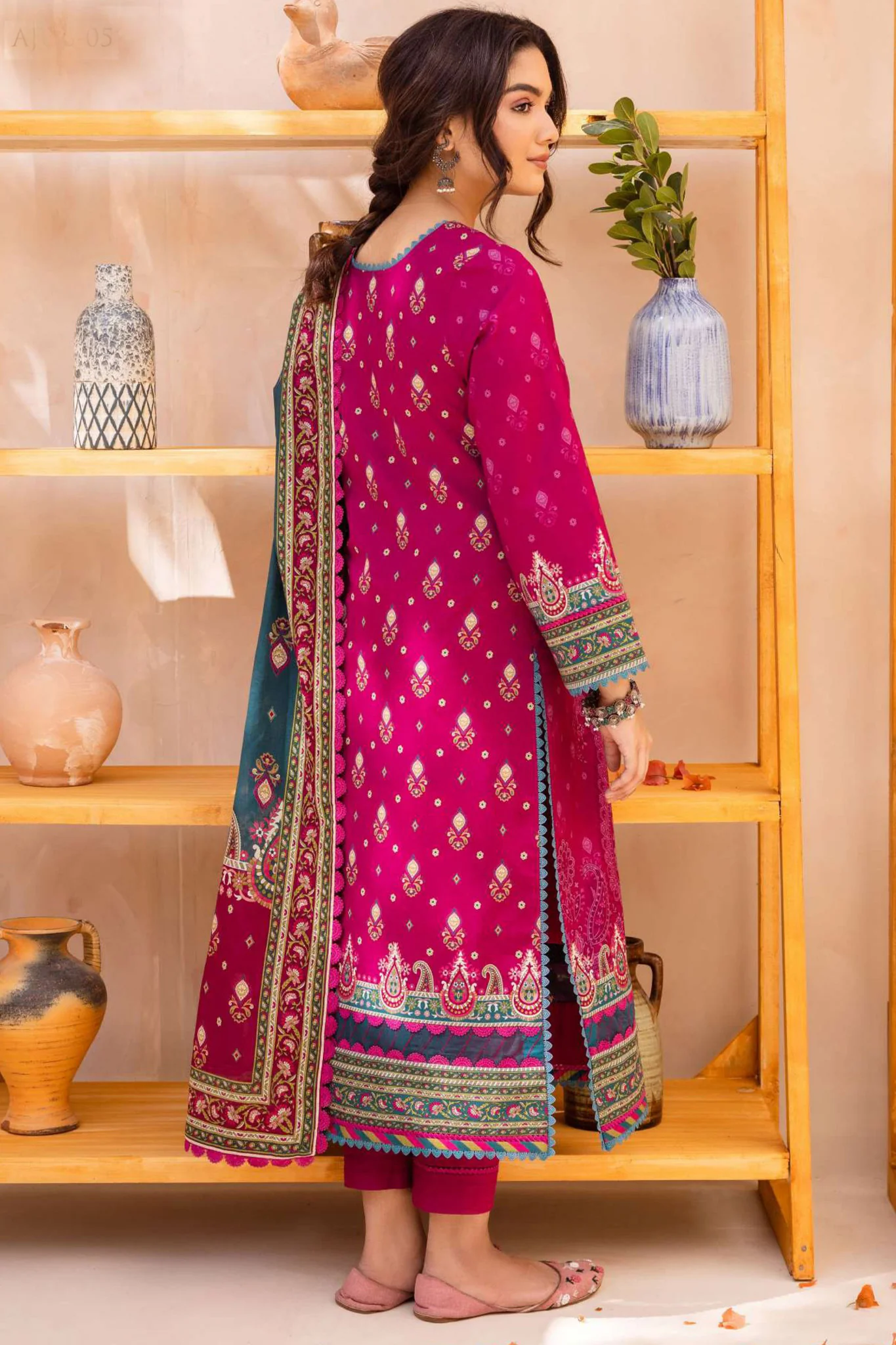 Asim Jofa Prints Unstitched 3 Piece Digital Lawn Vol-01 Suit-AJUB-05 - Image 3
