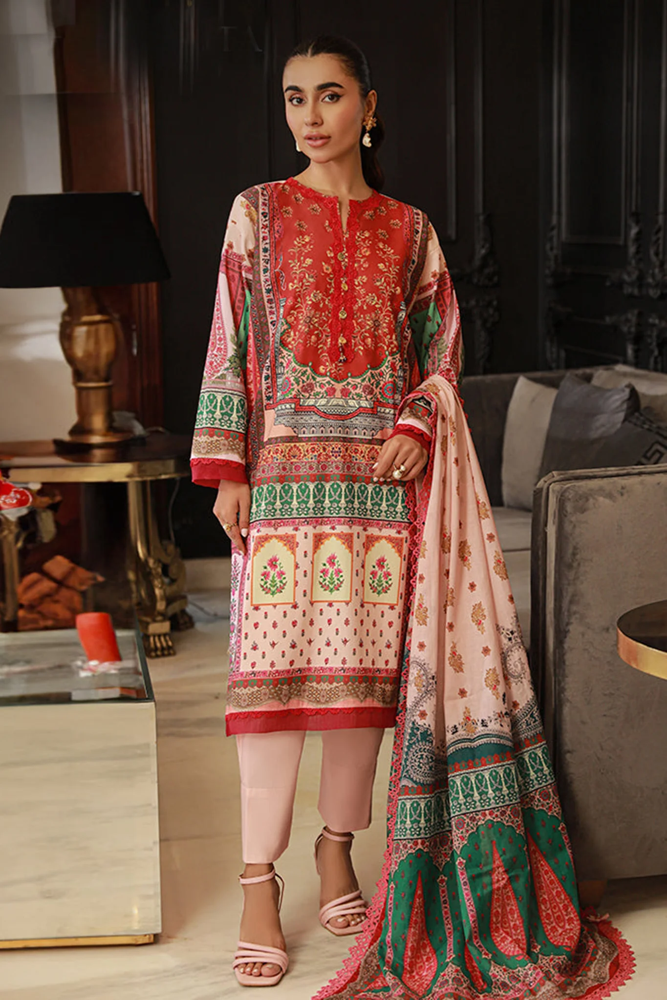 Asim Jofa Prints Unstitched 3 Piece Digital Lawn Vol-06 Suit-AJUN-02