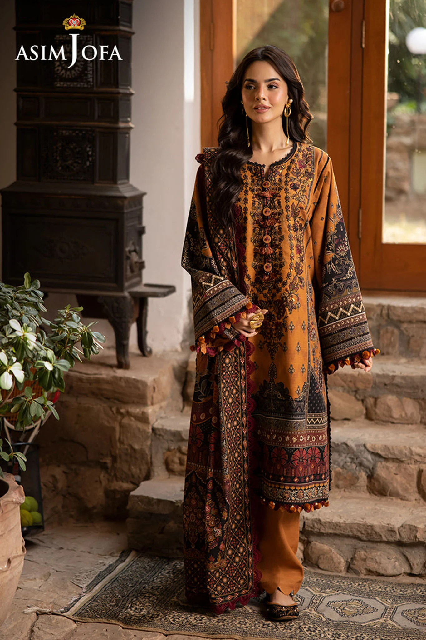 Asim Jofa Unstitched 3 Piece Winter Suit-AJUW-07