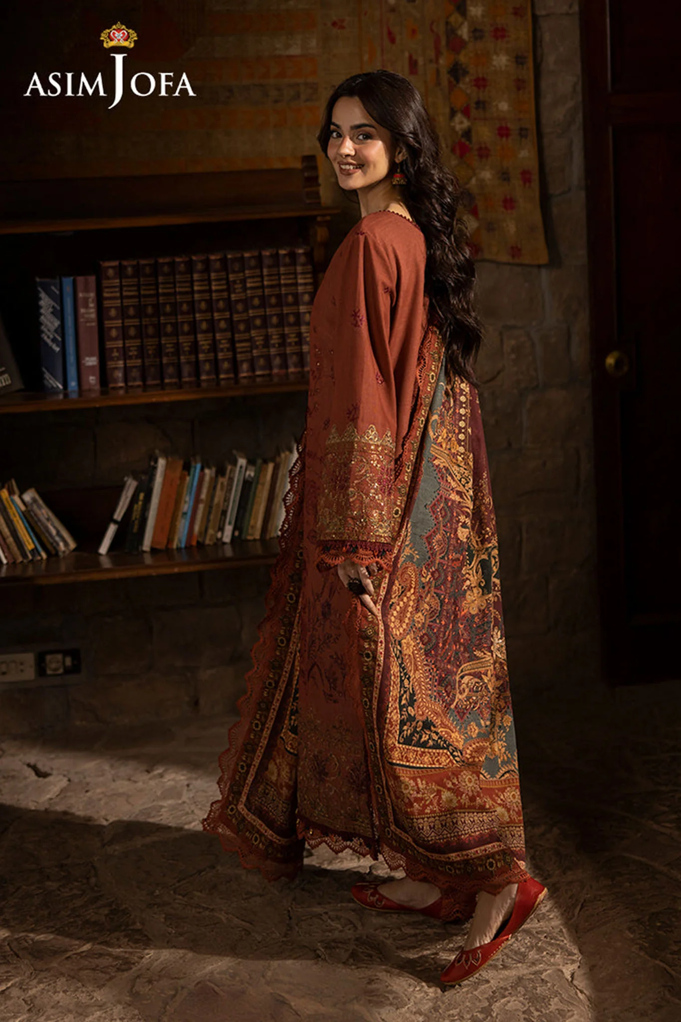 Asim Jofa Unstitched 3 Piece Winter Suit-AJUW-15 - Image 3
