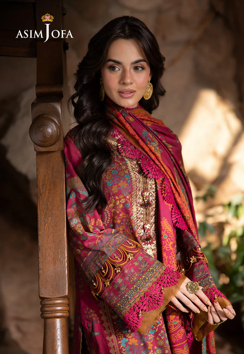 Asim Jofa Unstitched 3 Piece Winter Suit-AJUW-18 - Image 4