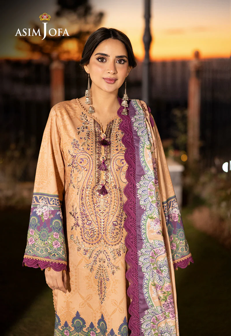 Asim Jofa Unstitched 3 Piece Winter Suit-AJUW-19 - Image 2