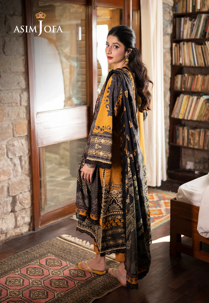 Asim Jofa Unstitched 3 Piece Winter Suit-AJUW-23 - Image 3