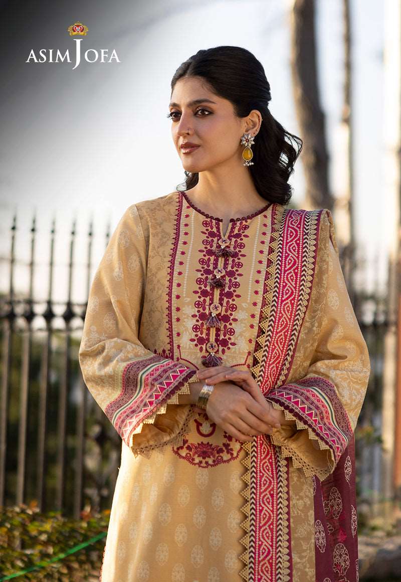 Asim Jofa Unstitched 3 Piece Winter Suit-AJUW-36 - Image 2