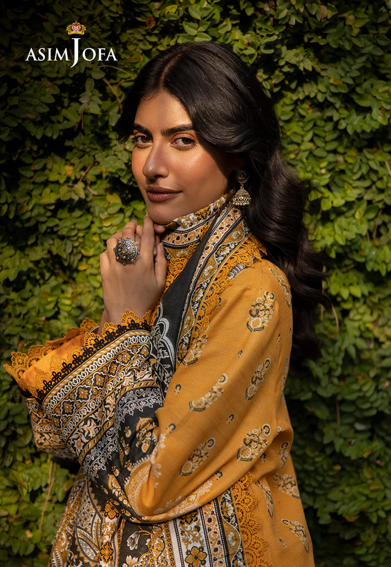 Asim Jofa Unstitched 3 Piece Winter Suit-AJUW-38 - Image 2