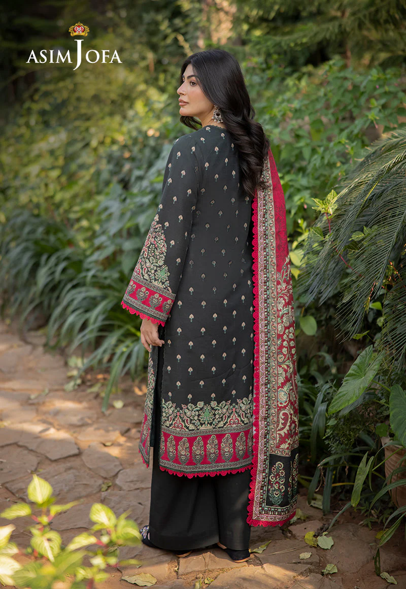 Asim Jofa Unstitched 3 Piece Winter Suit-AJUW-40 - Image 3