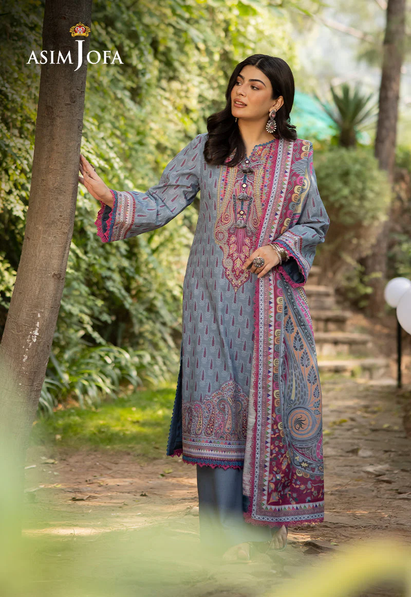 Asim Jofa Unstitched 3 Piece Winter Suit-AJUW-45
