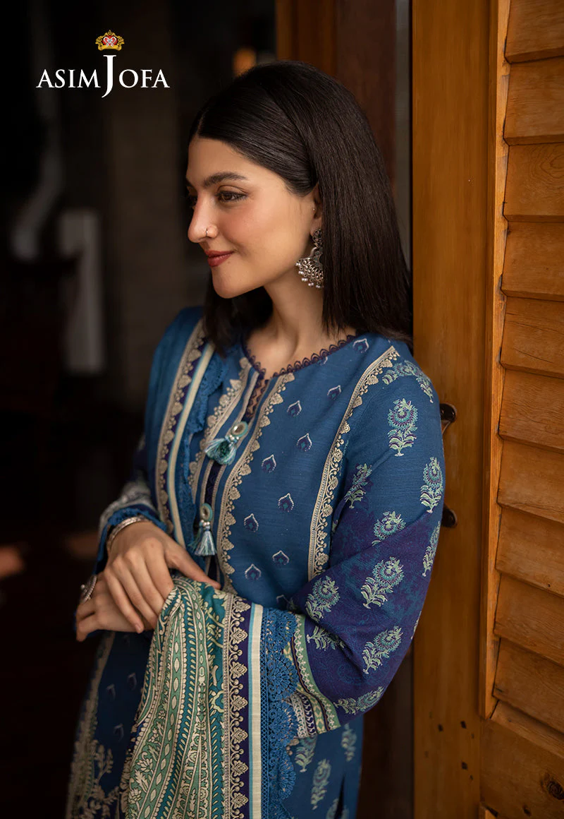 Asim Jofa Unstitched 3 Piece Winter Suit-AJUW-46 - Image 2