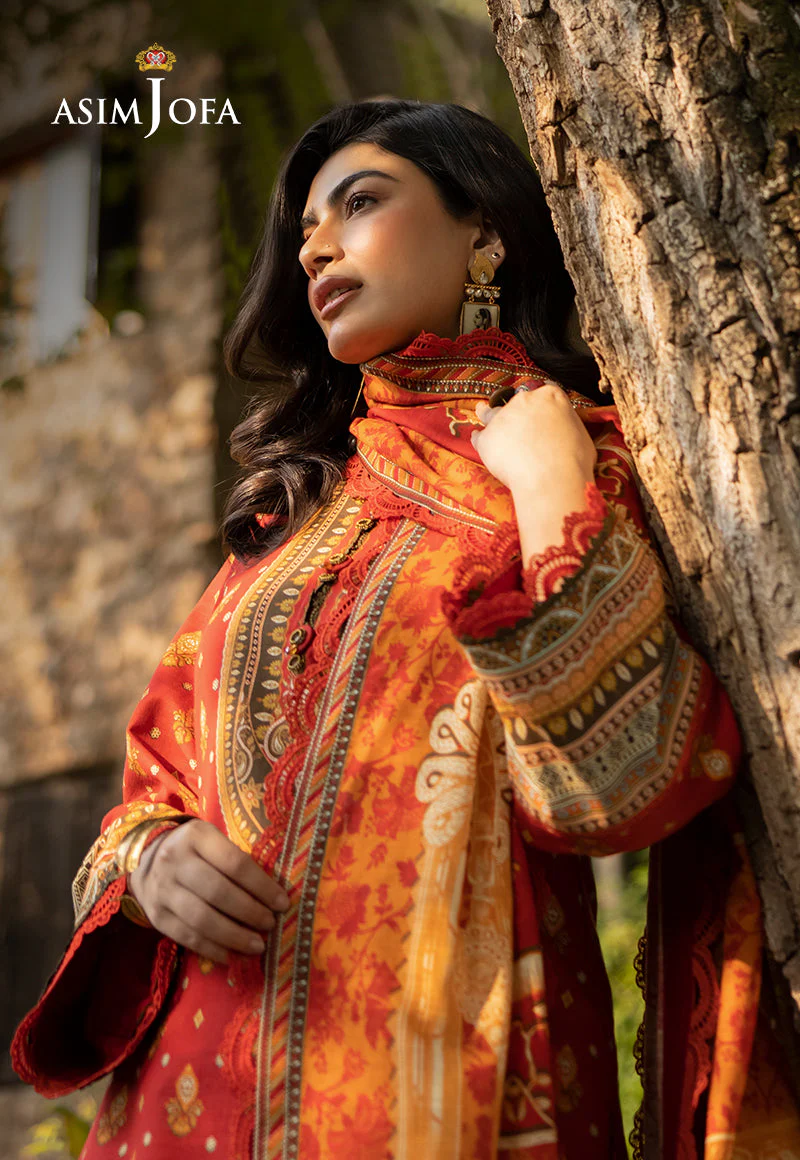 Asim Jofa Unstitched 3 Piece Winter Suit-AJUW-47 - Image 2