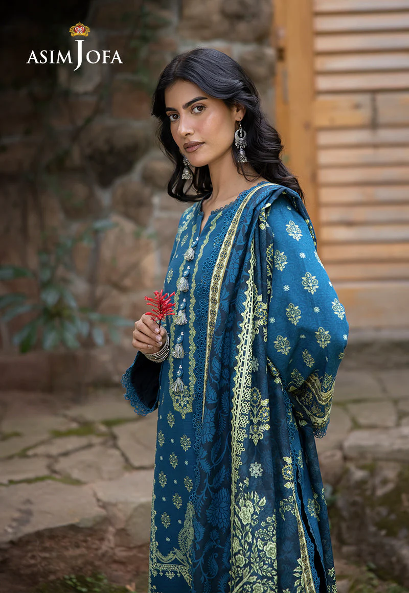 Asim Jofa Unstitched 3 Piece Winter Suit-AJUW-50 - Image 2